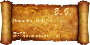 Bederka Irén névjegykártya